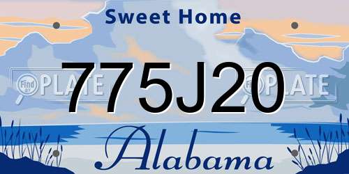 775J20 Alabama License Plate