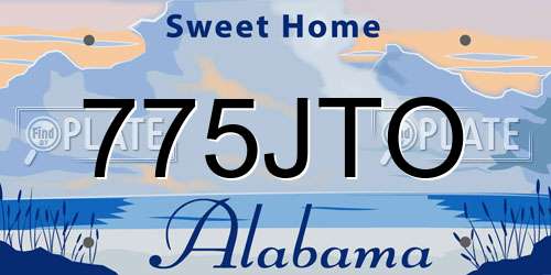 775JTO Alabama License Plate