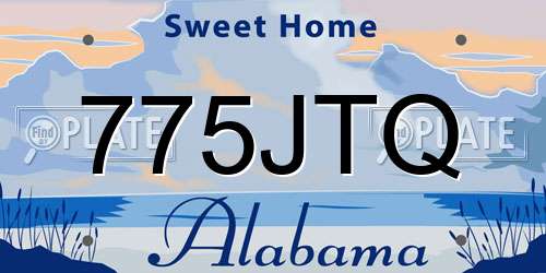 775JTQ Alabama License Plate