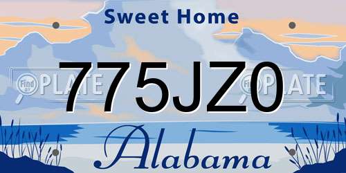 775JZ0 Alabama License Plate
