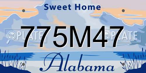 775M47 Alabama License Plate