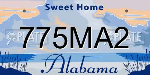 775MA2 Alabama License Plate