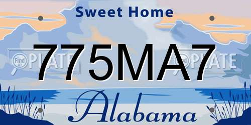 775MA7 Alabama License Plate