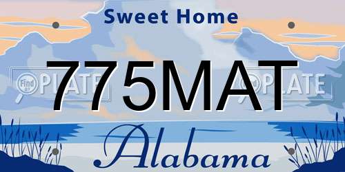 775MAT Alabama License Plate