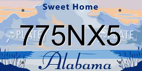 775NX5 Alabama License Plate