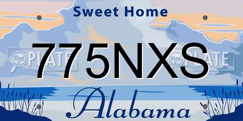 775NXS Alabama License Plate
