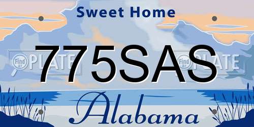 775SAS Alabama License Plate