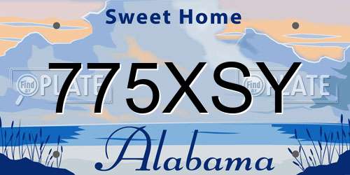 775XSY Alabama License Plate