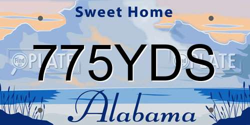775YDS Alabama License Plate