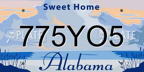 775YO5 Alabama License Plate