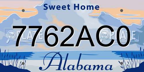 7762AC0 Alabama License Plate