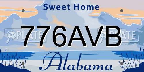 776AVB Alabama License Plate