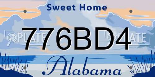 776BD4 Alabama License Plate