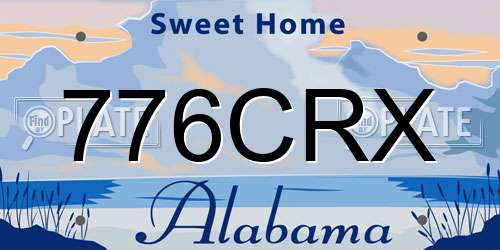 776CRX Alabama License Plate