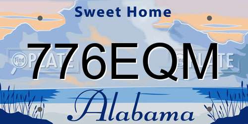 776EQM Alabama License Plate