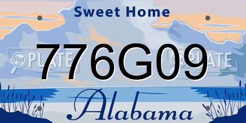 776G09 Alabama License Plate