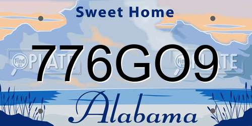 776GO9 Alabama License Plate