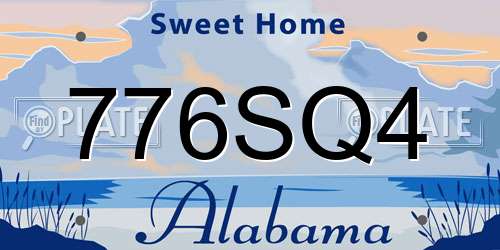 776SQ4 Alabama License Plate
