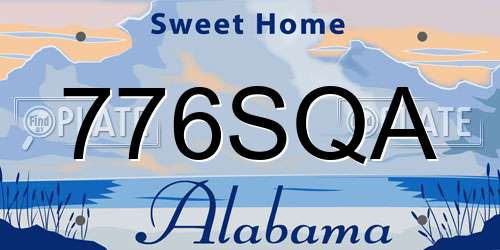 776SQA Alabama License Plate