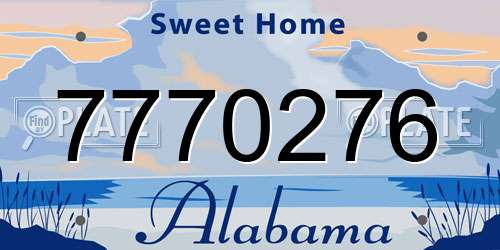 7770276 Alabama License Plate