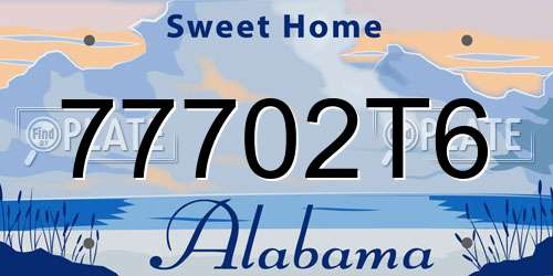 77702T6 Alabama License Plate