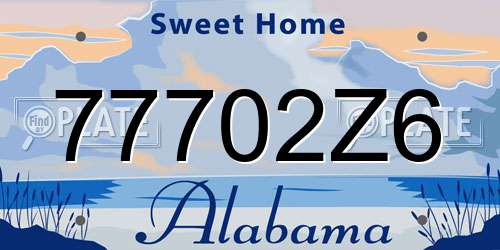 77702Z6 Alabama License Plate