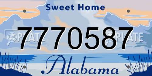 7770587 Alabama License Plate