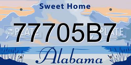 77705B7 Alabama License Plate