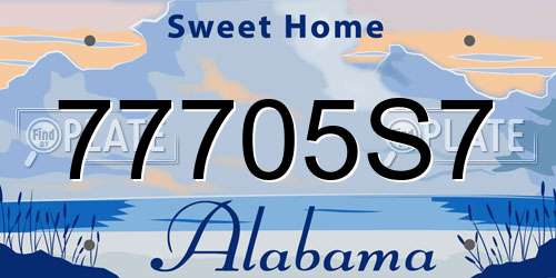 77705S7 Alabama License Plate