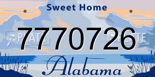 7770726 Alabama License Plate