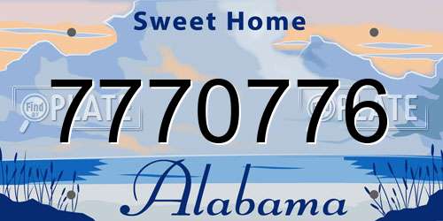 7770776 Alabama License Plate