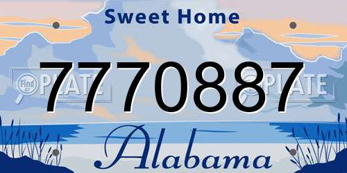 7770887 Alabama License Plate