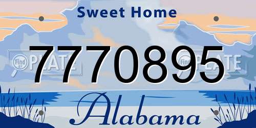 7770895 Alabama License Plate