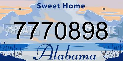 7770898 Alabama License Plate