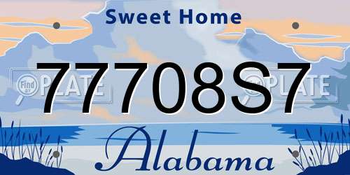 77708S7 Alabama License Plate