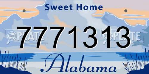 7771313 Alabama License Plate