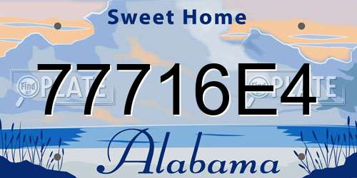 77716E4 Alabama License Plate