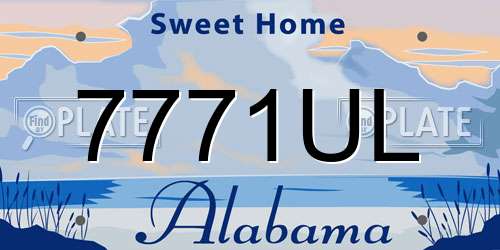 7771UL Alabama License Plate
