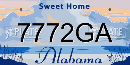 7772GA Alabama License Plate