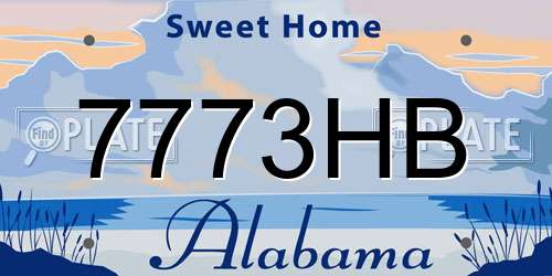 7773HB Alabama License Plate