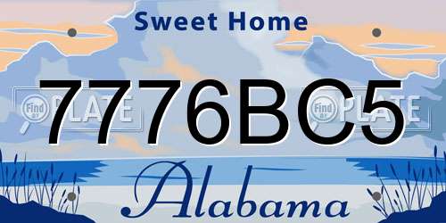 7776BC5 Alabama License Plate