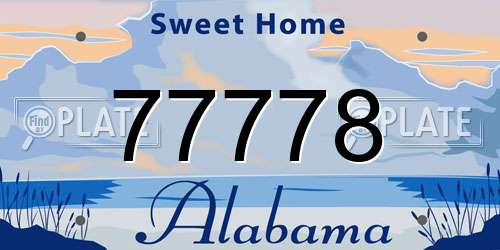 77778 Alabama License Plate