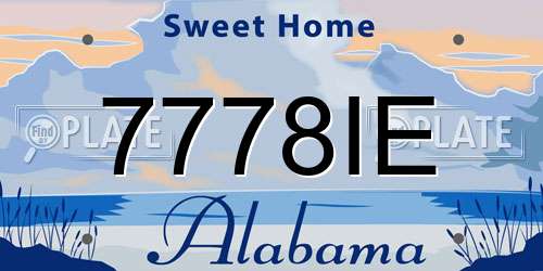 7778IE Alabama License Plate