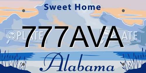 777AVA Alabama License Plate