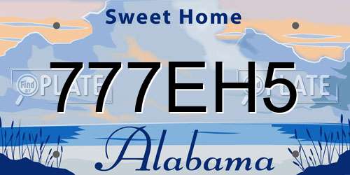 777EH5 Alabama License Plate