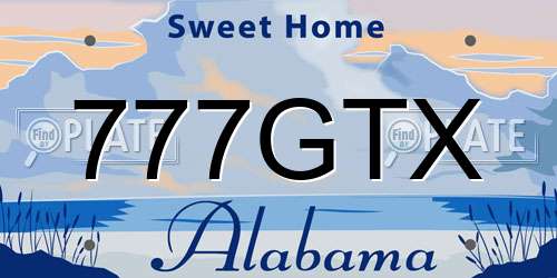 777GTX Alabama License Plate