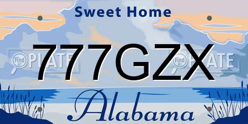 777GZX Alabama License Plate