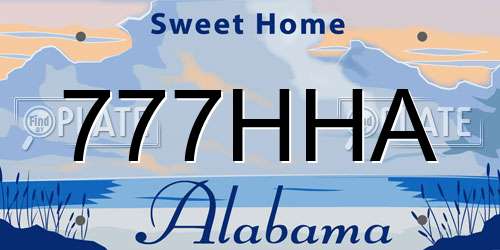 777HHA Alabama License Plate