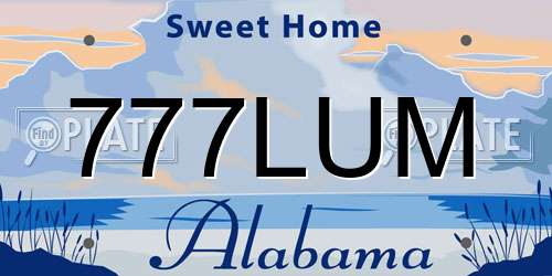 777LUM Alabama License Plate