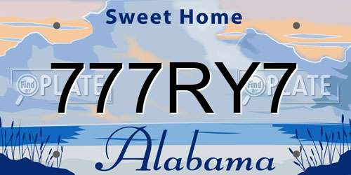 777RY7 Alabama License Plate